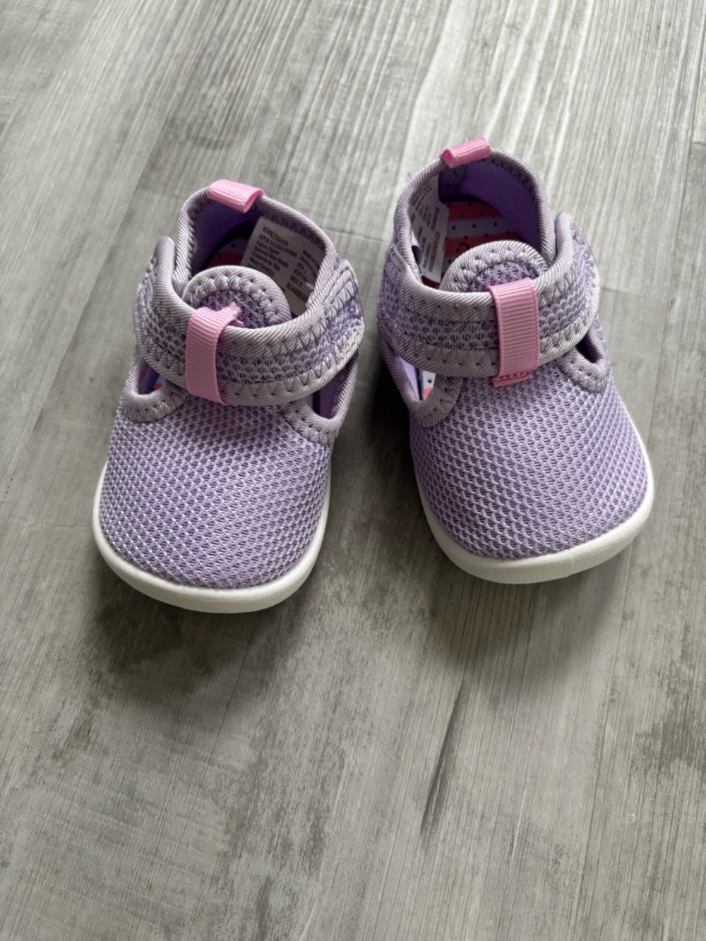 wonder nation Lilac Mesh Mary Jane Shoes with Pink Velcro Strap